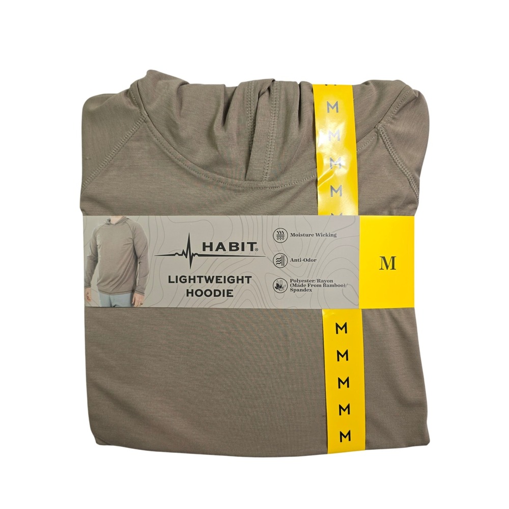 Habit Lightweight Hoodie Mens Size M Desert Taupe Bamboo Activewear Hiking Camp